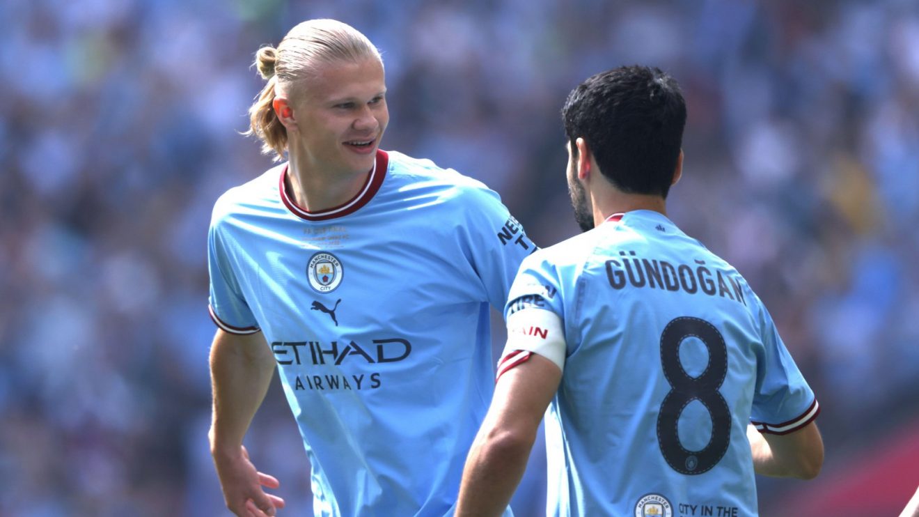 Man City star Erling Haaland and Ilkay Gundogan