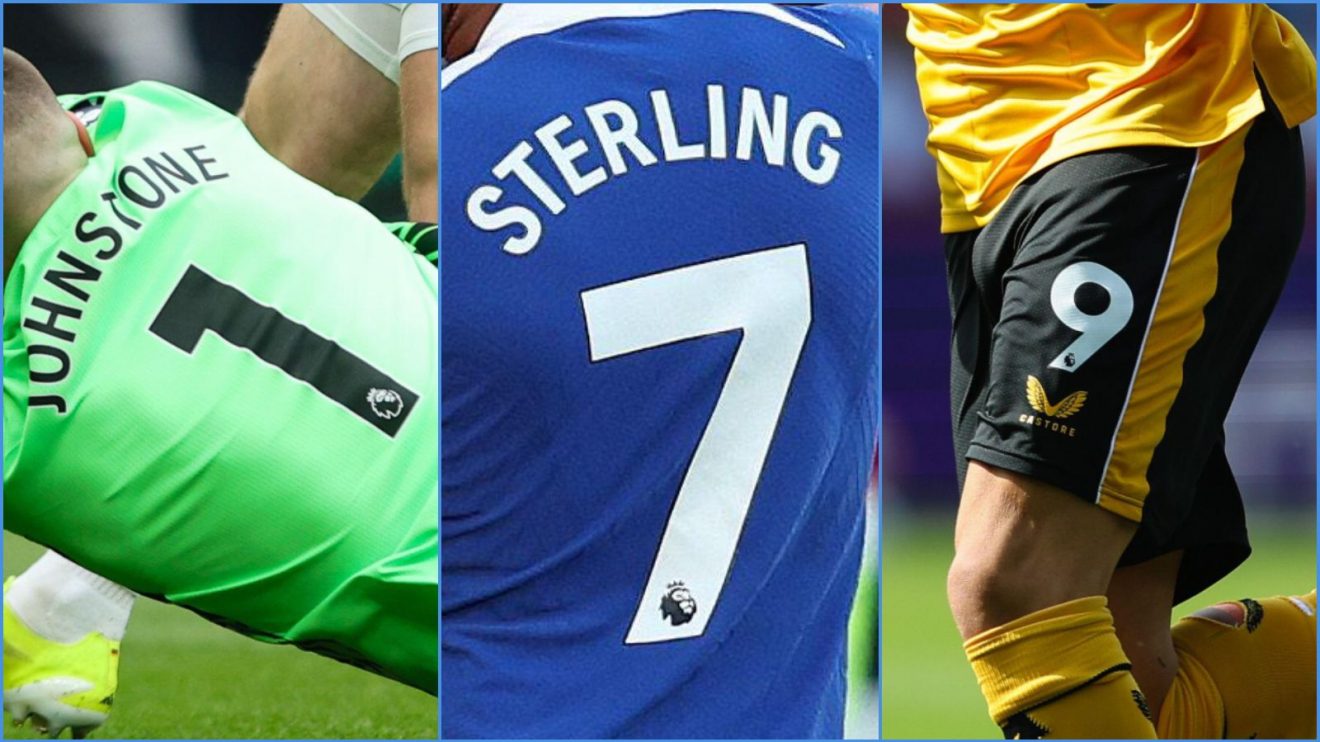 Crystal Palace keeper Sam Johnstone, Chelsea forward Raheem Sterling and Wolves striker Fabio Silva's shirt numbers