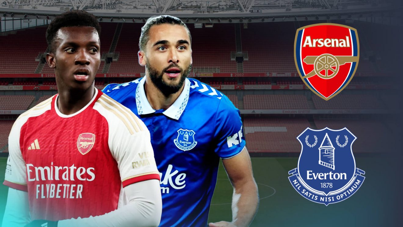 Dominic Calvert-Lewin and Arsenal forward Eddie Nketiah
