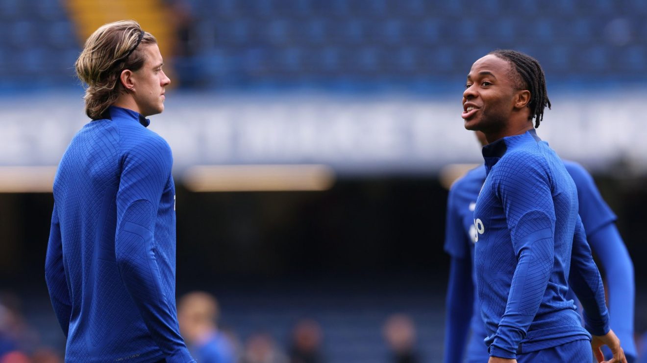 Chelsea winger Raheem Sterling and Conor Gallagher