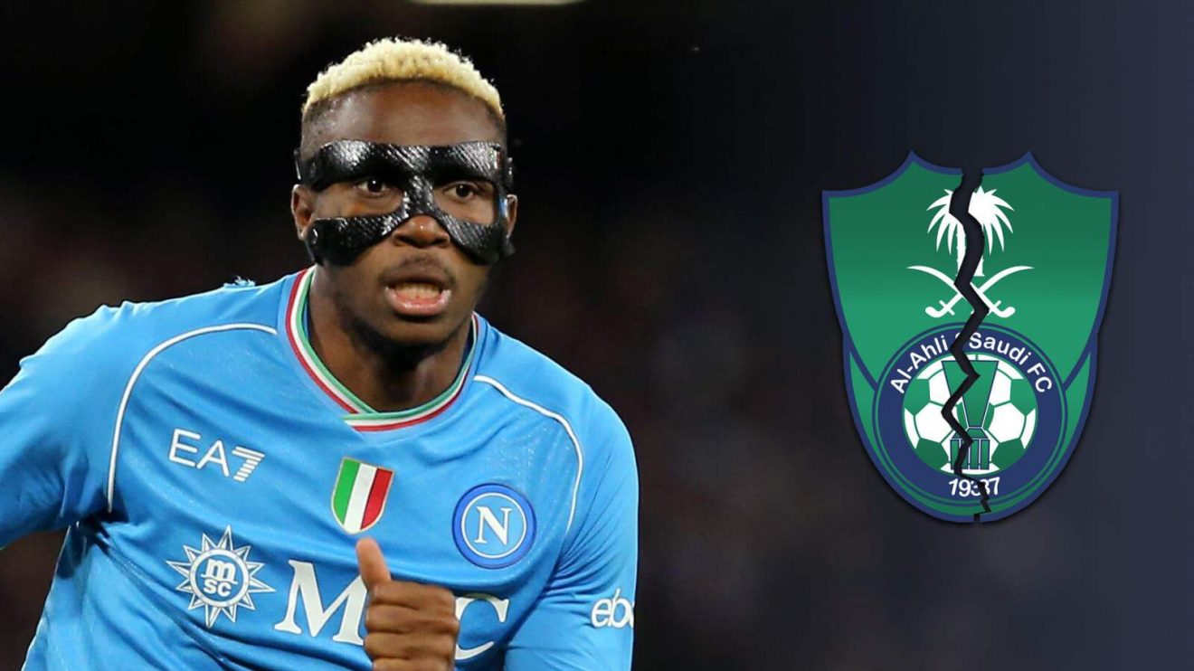 Chelsea target Victor Osimhen with a cracked Al Ahly badge