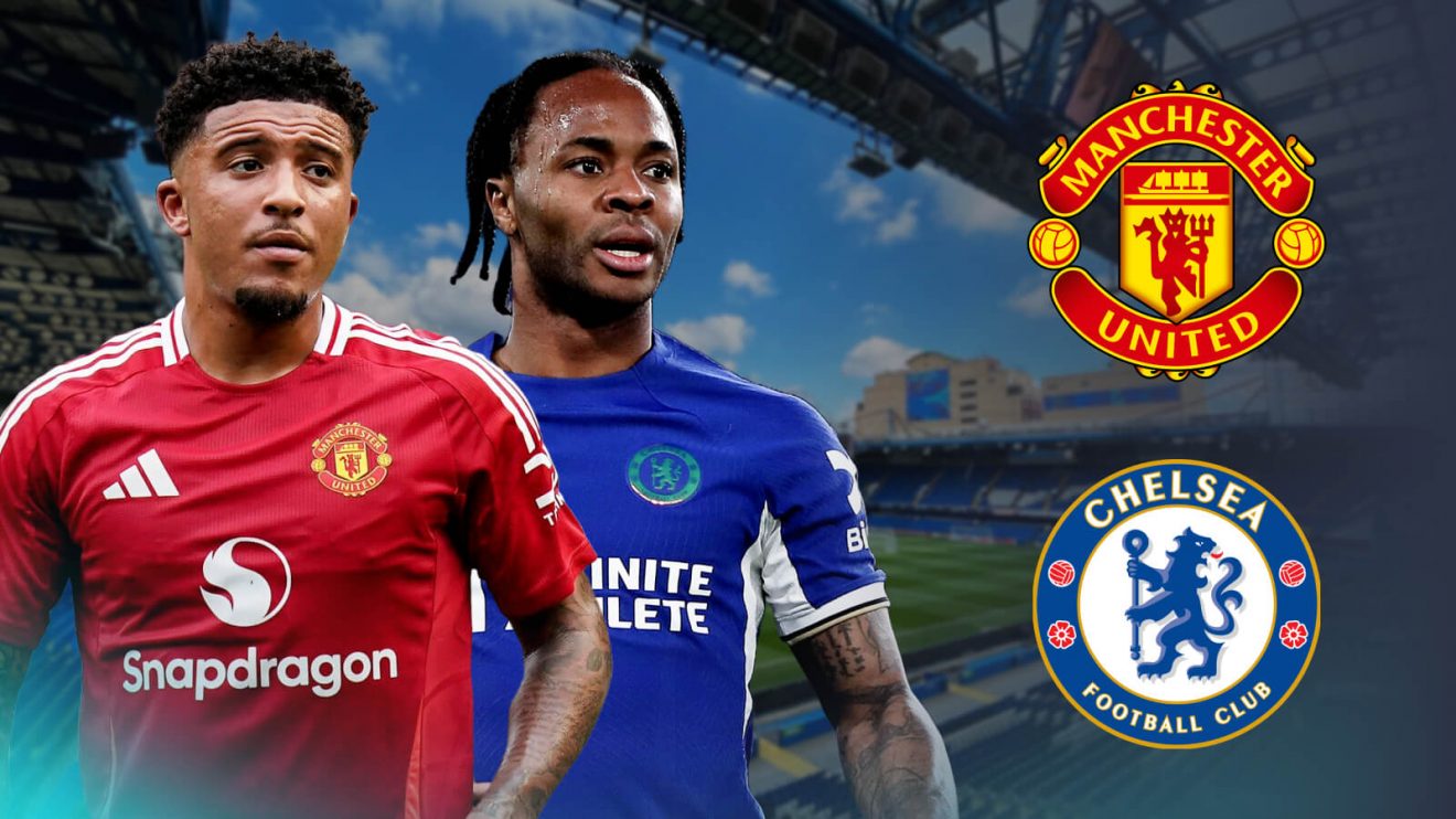 Man Utd winger Jadon Sancho and Raheem Sterling