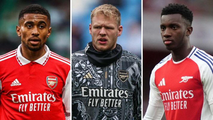 Reiss Nelson (Arsenal), Aaron Ramsdale (Arsenal) and Eddie Nketiah (Arsenal)