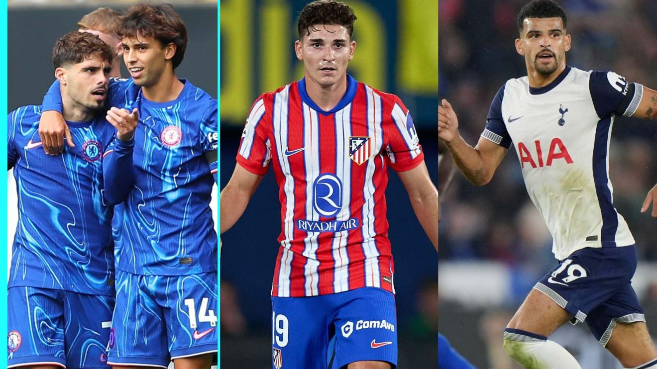 Pedro Neto, Joao Felix, Julian Alvarez and Dominic Solanke