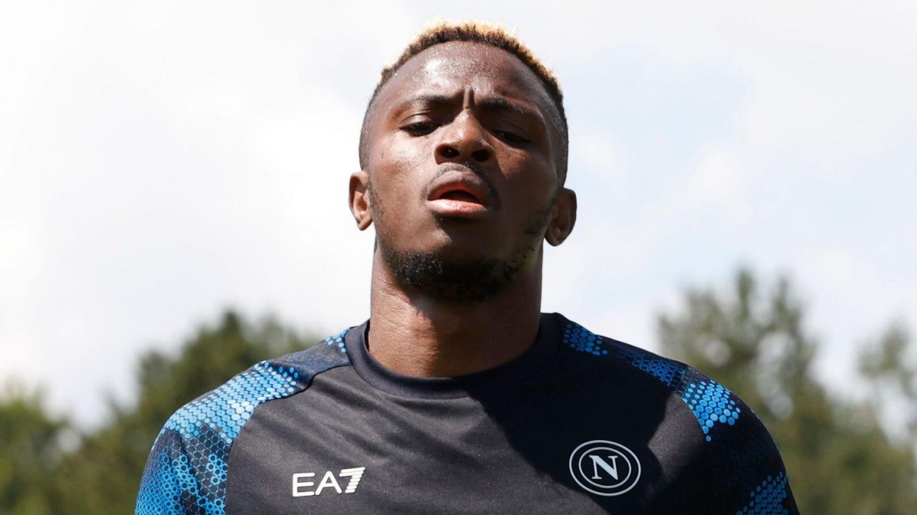 Napoli striker Victor Osimhen in training