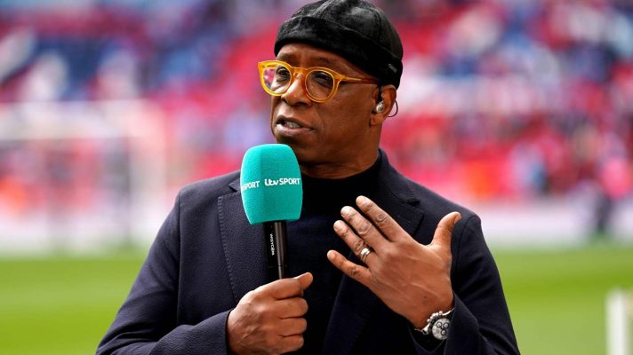 Arsenal legend Ian Wright working as a pundit for ITV