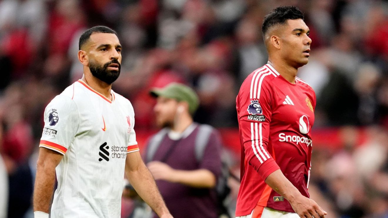 Liverpool forward Mo Salah and Manchester United midfielder Casemiro