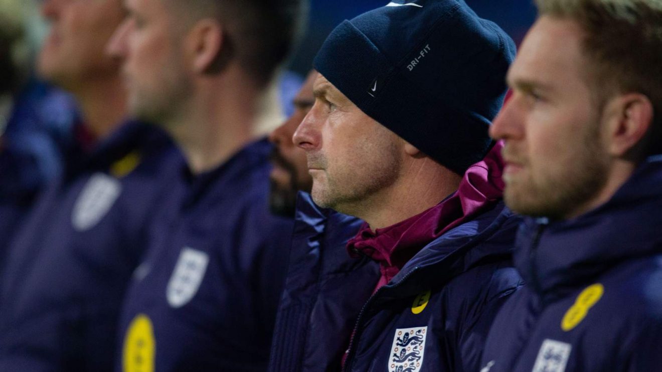 Interim England manager Lee Carsley before a match