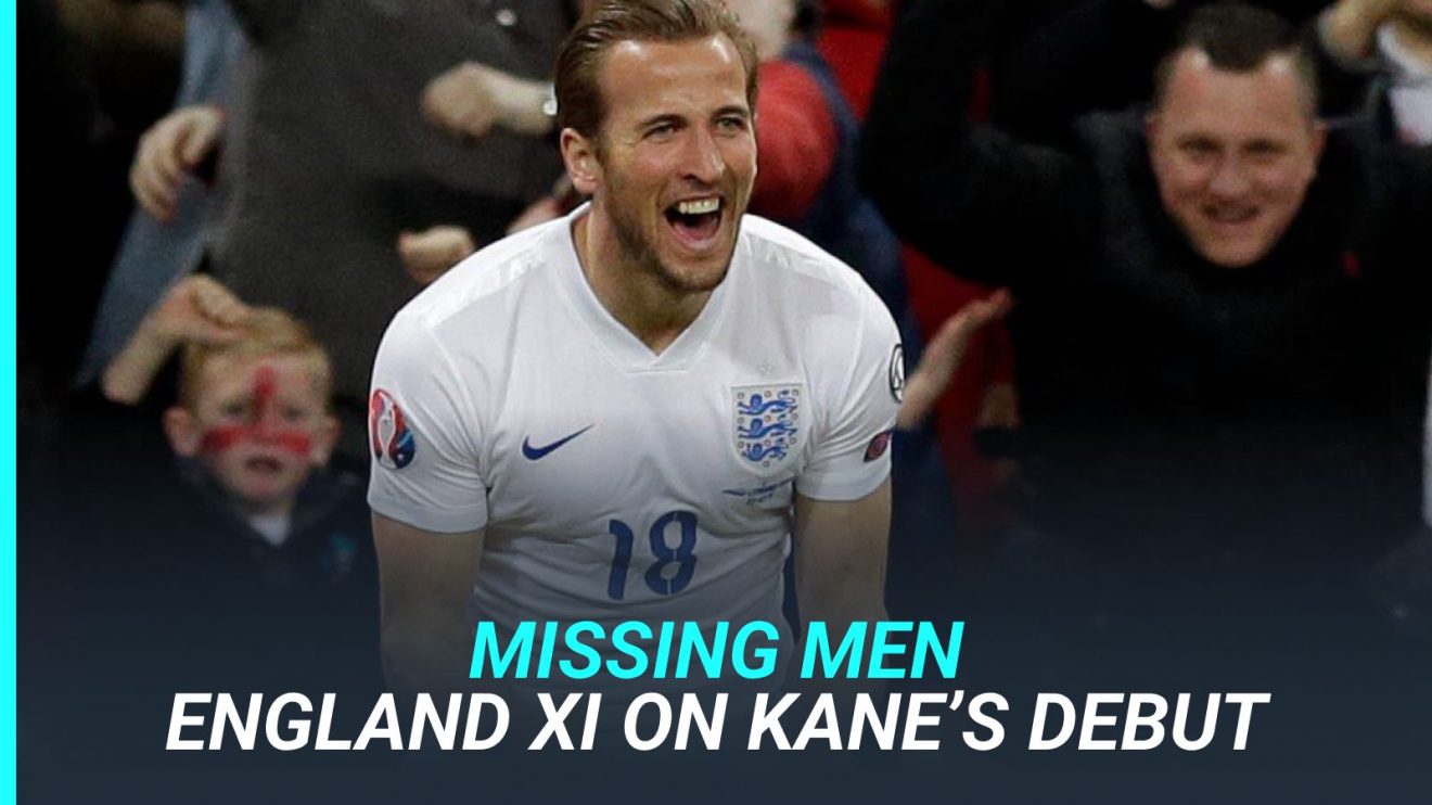 Harry Kane celebrates his debut goal after coming off the bench.