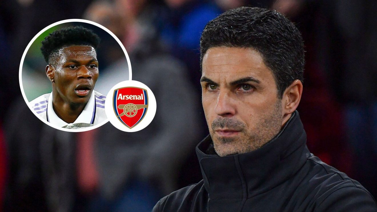 Arsenal boss Mikel Arteta and Aurelien Tchouameni