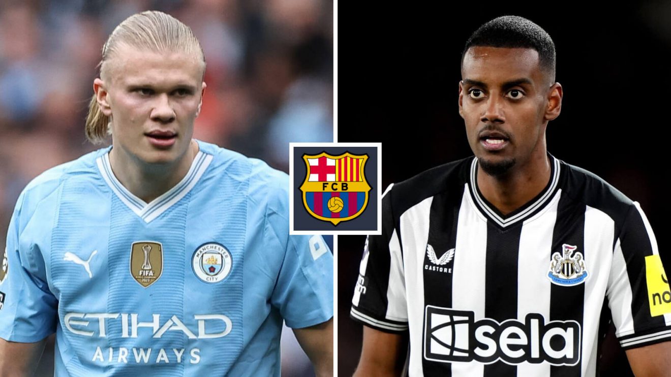 Newcastle striker Alexander Isak and Erling Haaland