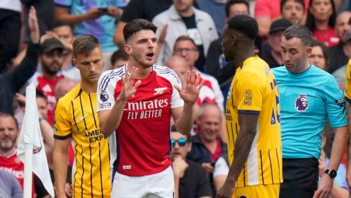 Webb admits mistake as he gives Rice red card verdict in Arsenal vs Brighton match