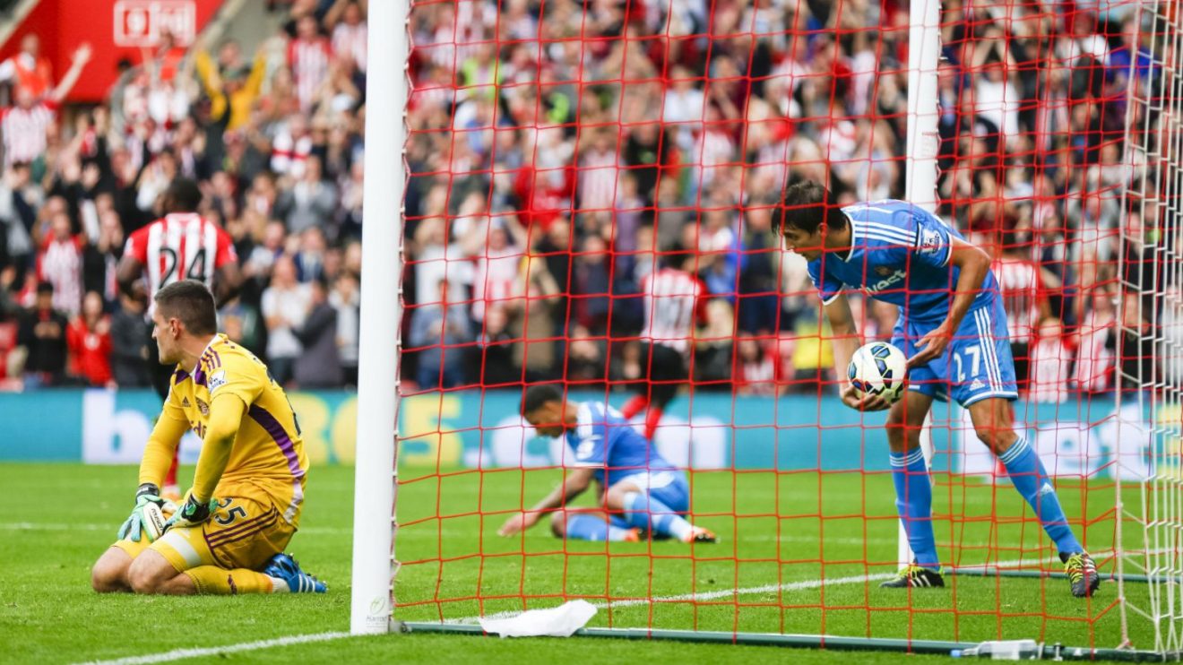 Sunderland defender Santiago Vergini scores an own goal against Southampton
