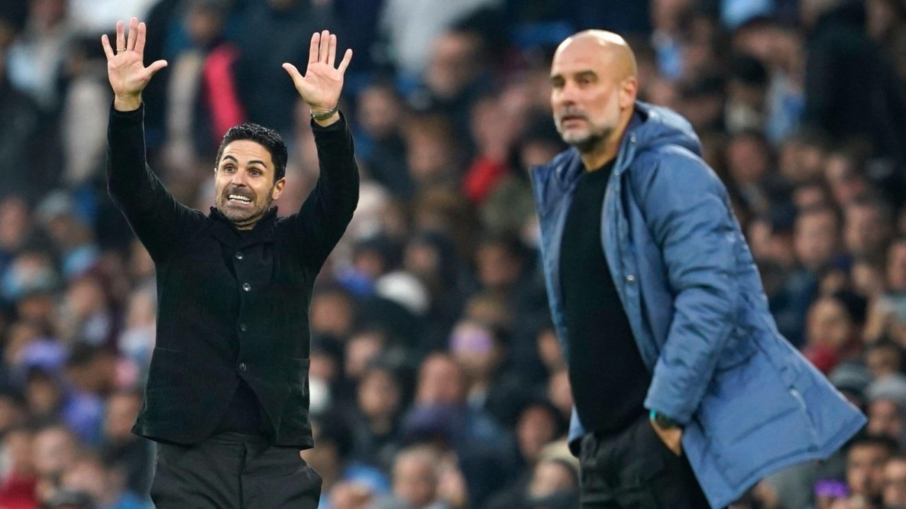 Mikel Arteta and Pep Guardiola