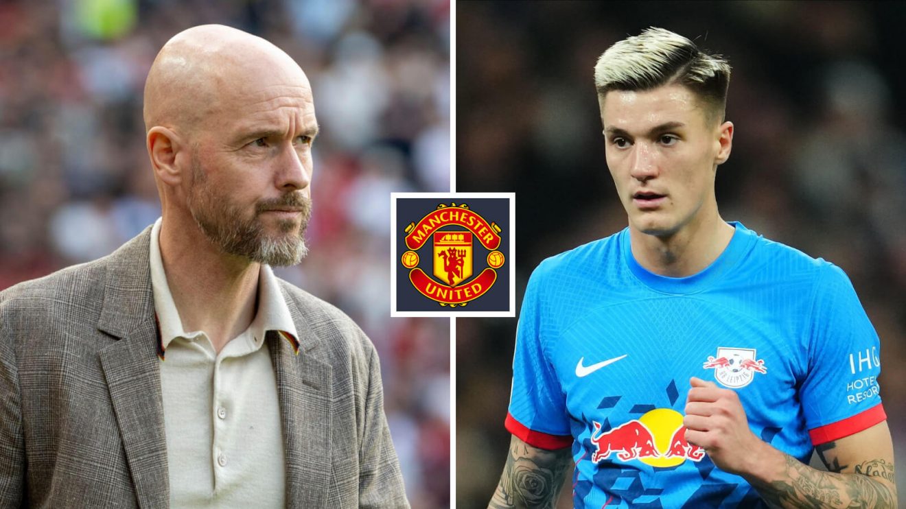 Man Utd boss Erik ten Hag and Benjamin Sesko