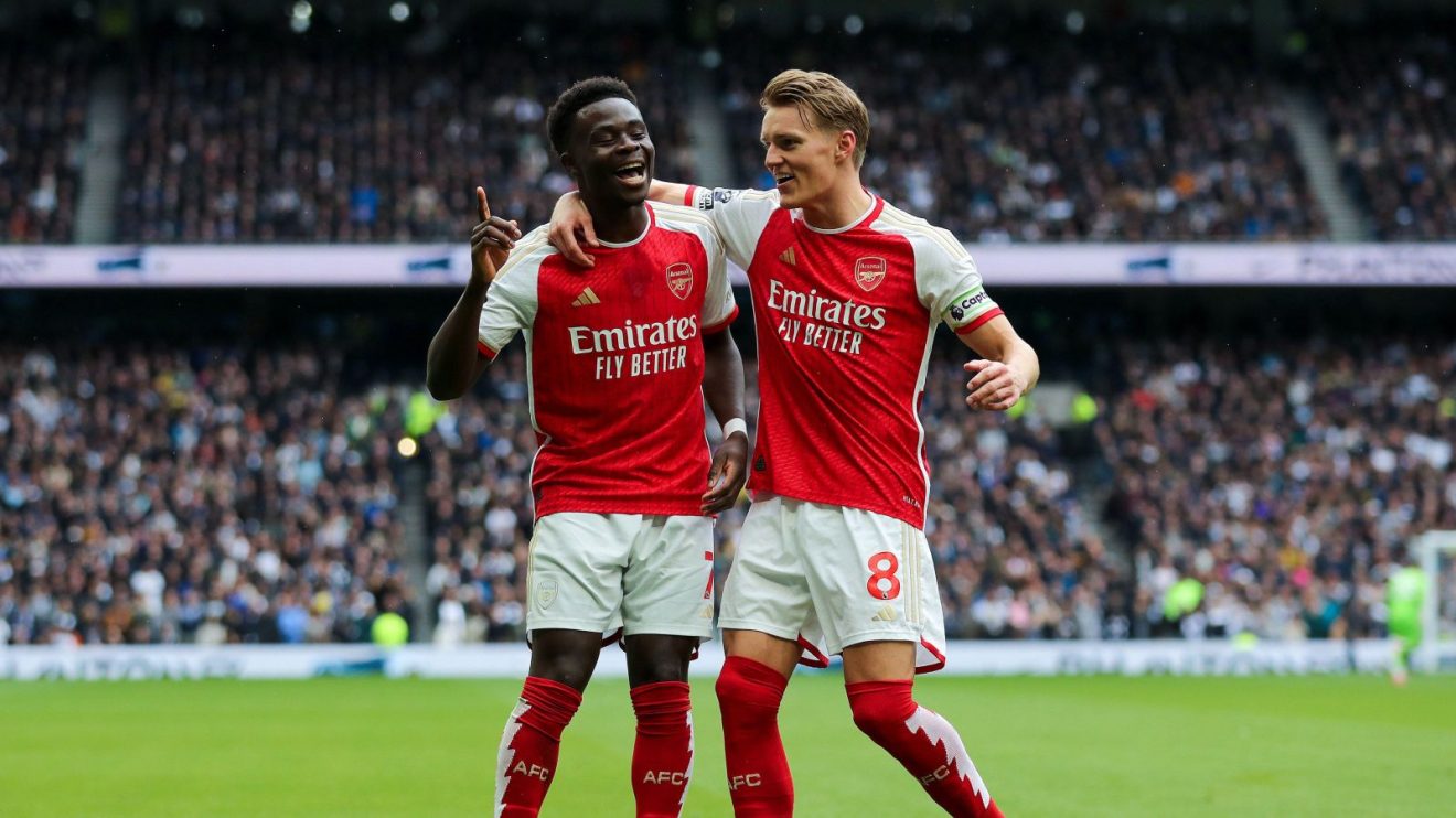 Arsenal duo Bukayo Saka and Martin Odegaard