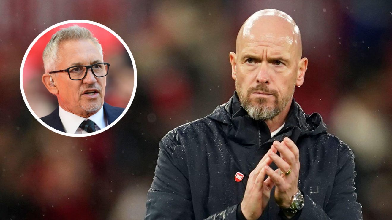Man Utd boss Erik ten Hag and Gary Lineker