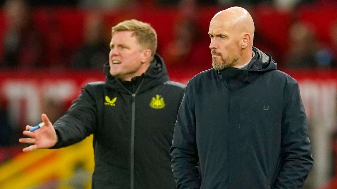 Newcastle manager Eddie Howe and Manchester United coach Erik ten Hag