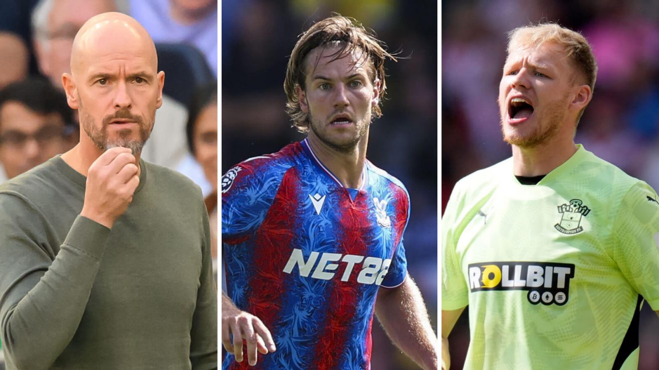 Erik ten Hag, Joachim Andersen and Aaron Ramsdale