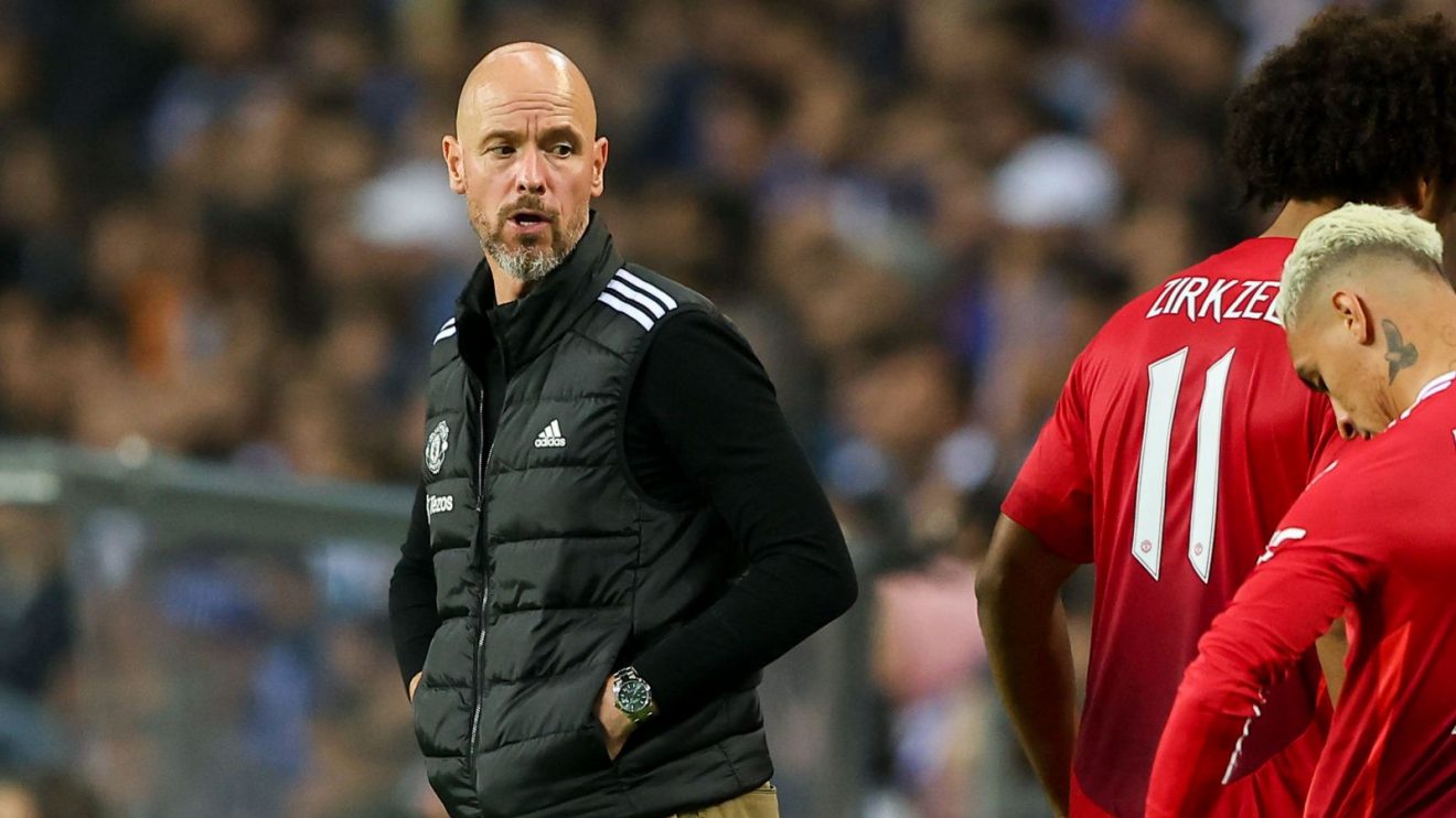 Erik Ten Hag watches on as Manchester United take on Porto in the Europa League