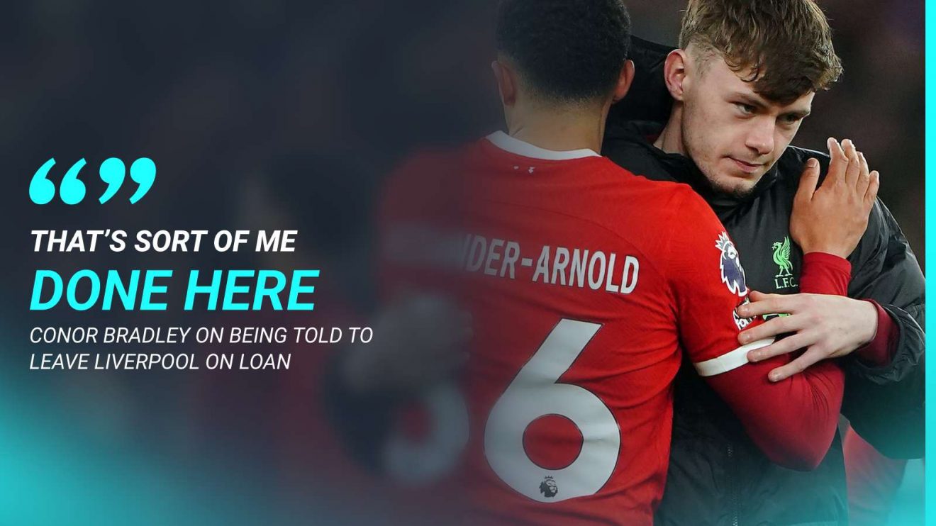 Conor Bradley and Trent Alexander-Arnold, quote graphic