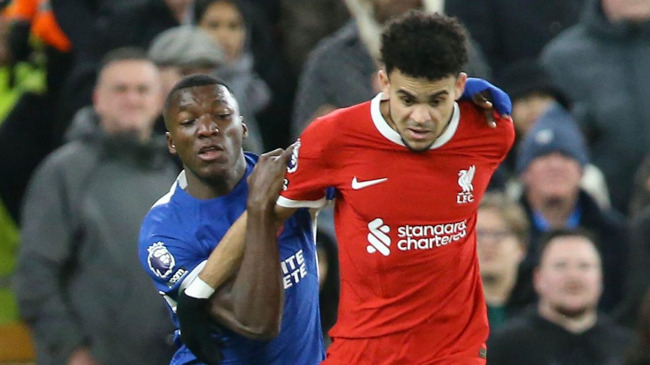 Chelsea midfielder Moises Caicedo and Liverpool forward Luis Diaz