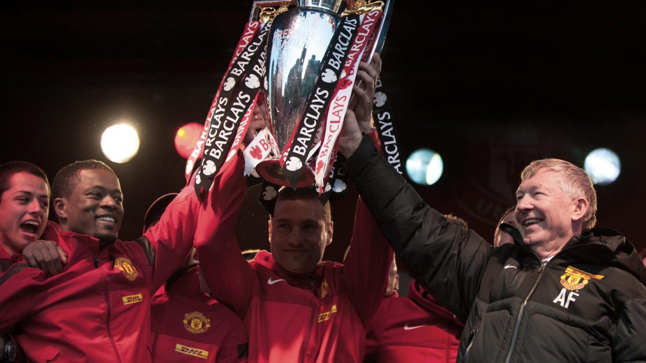 Man Utd legends Patrice Evra and Sir Alex Ferguson