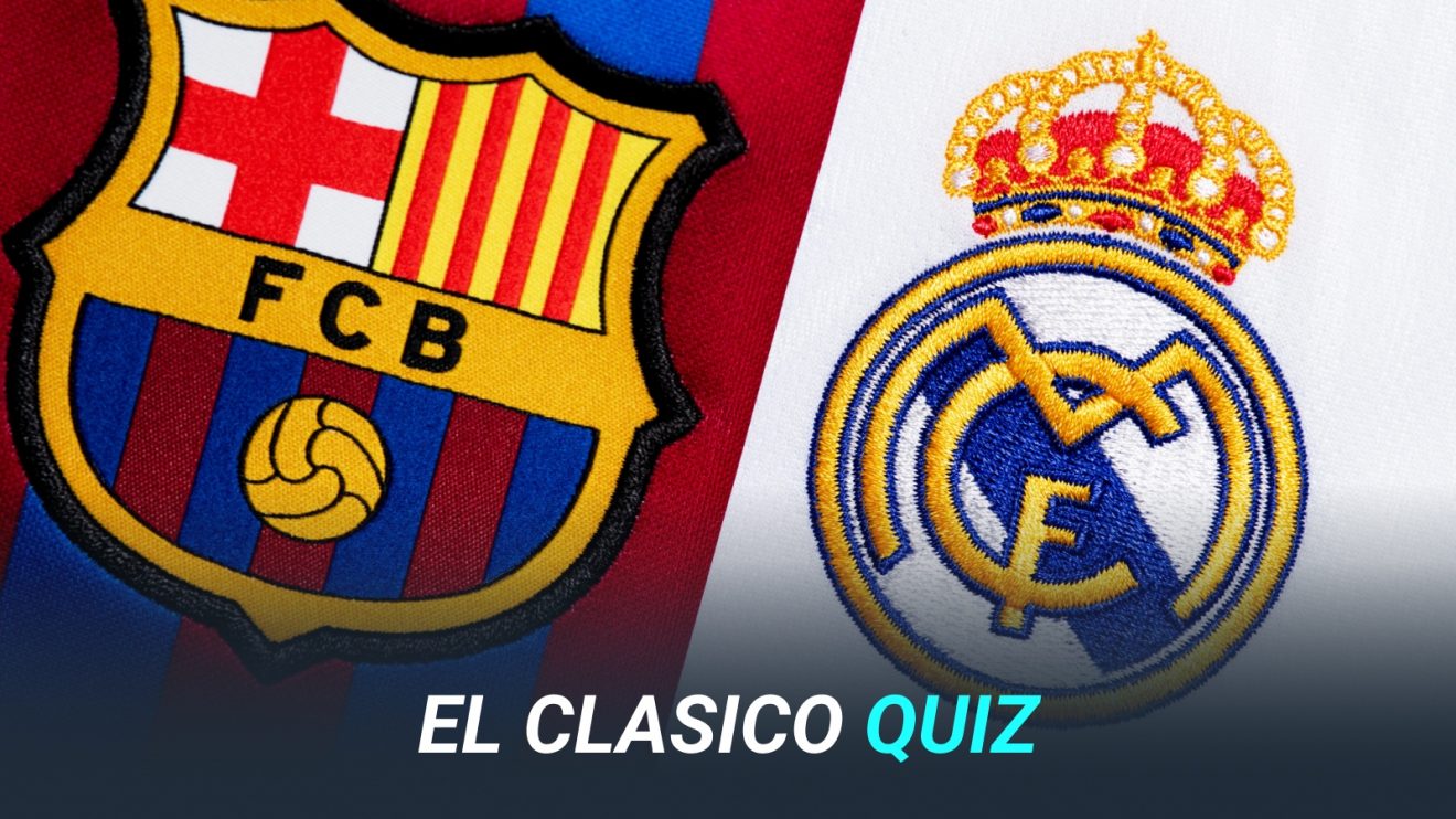 The badges of Real Madrid and Barcelona.