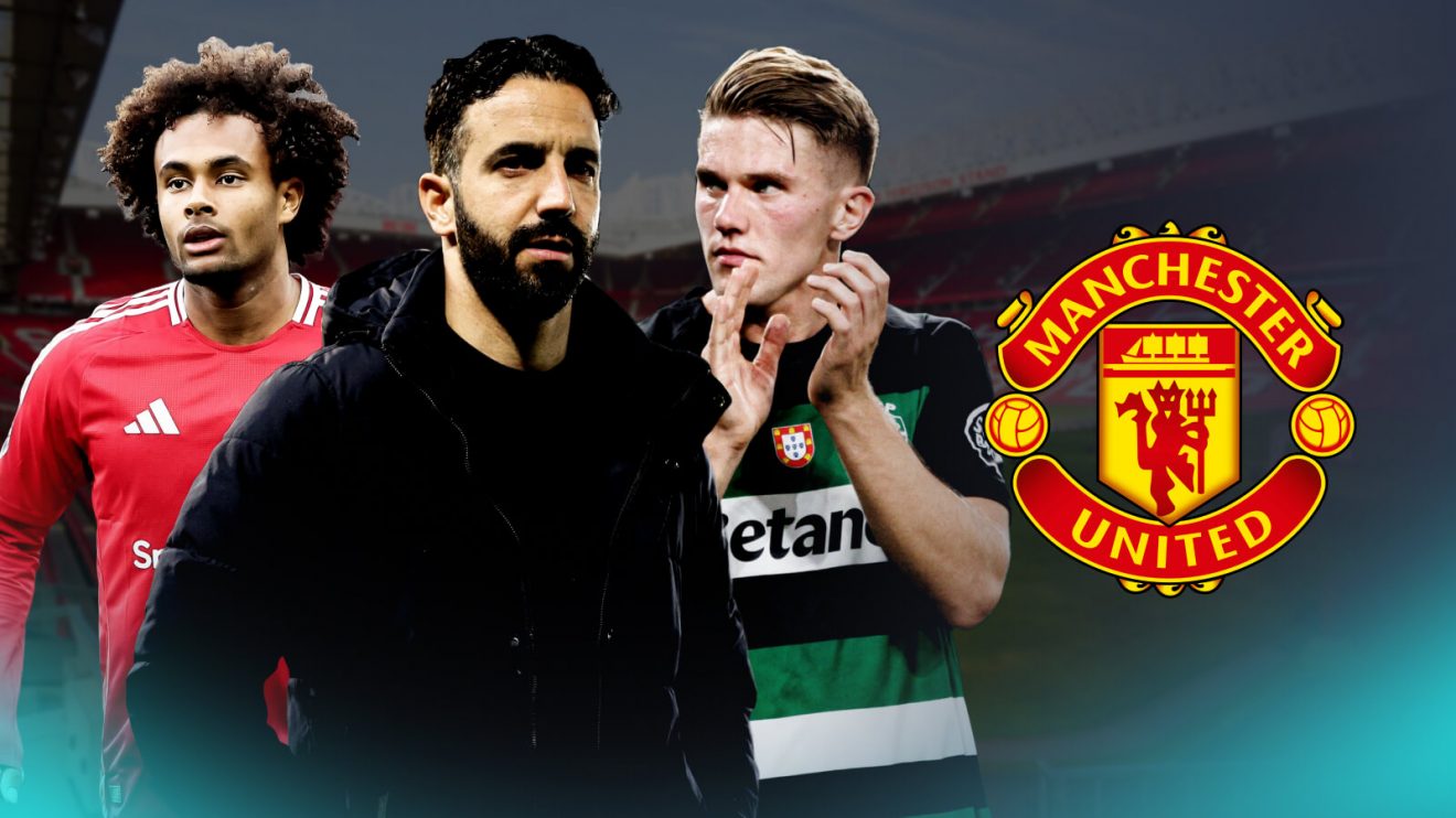 Man Utd boss Ruben Amorim and Joshua Zirkzee