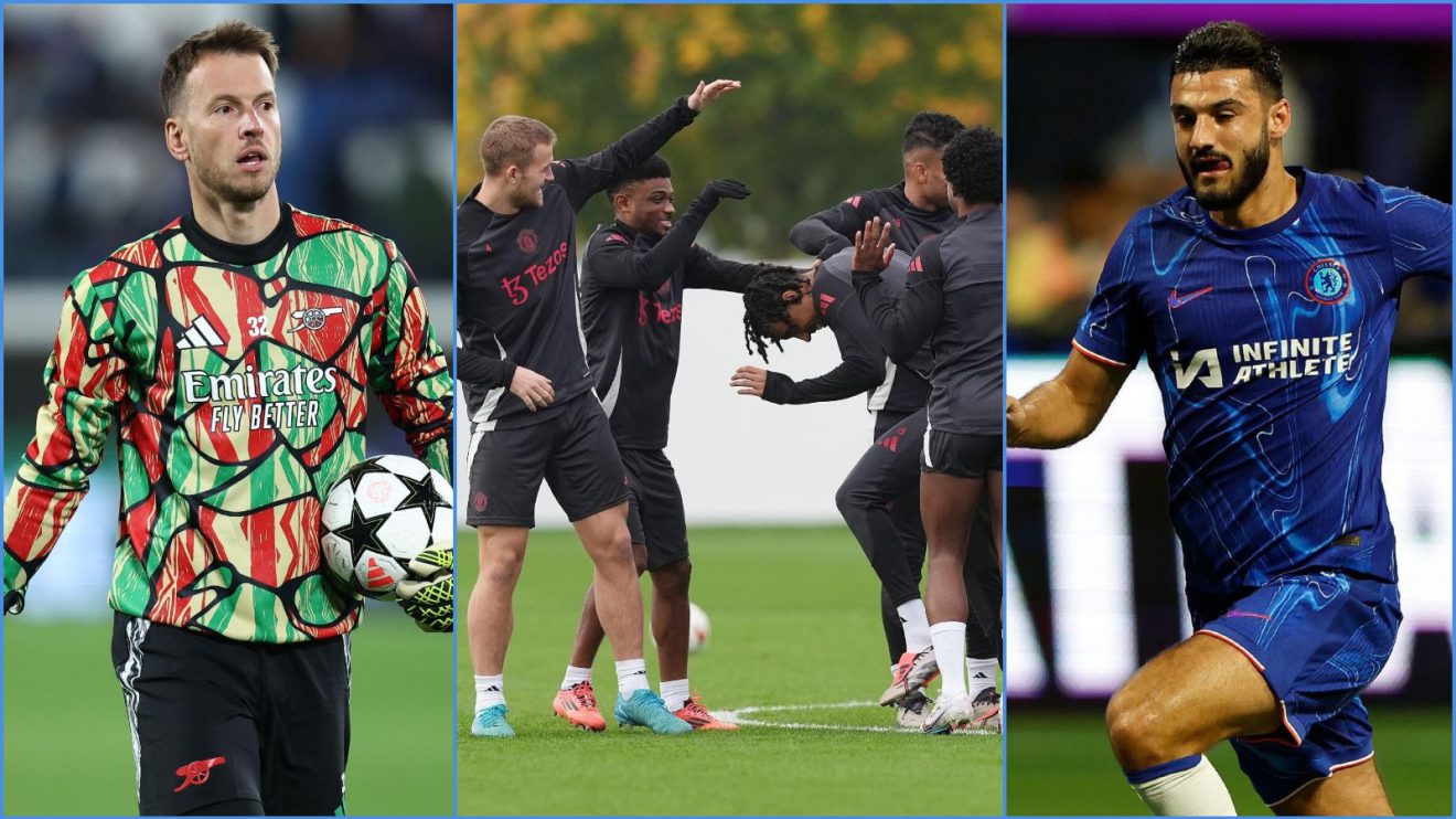 Arsenal keeper Neto, Manchester United players and Chelsea striker Armando Broja
