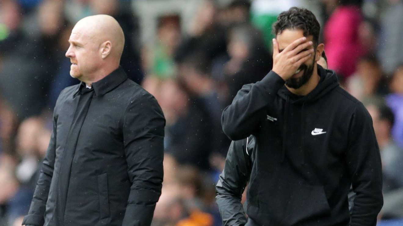 Everton manager Sean Dyche and Sporting coach Ruben Amorim