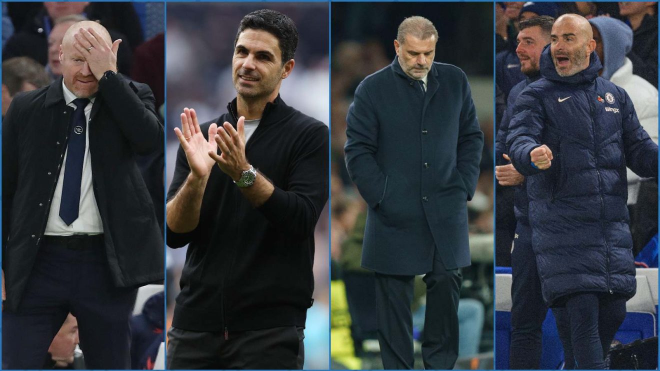 Sean Dyche, Mikel Arteta, Ange Postecoglou and Enzo Maresca