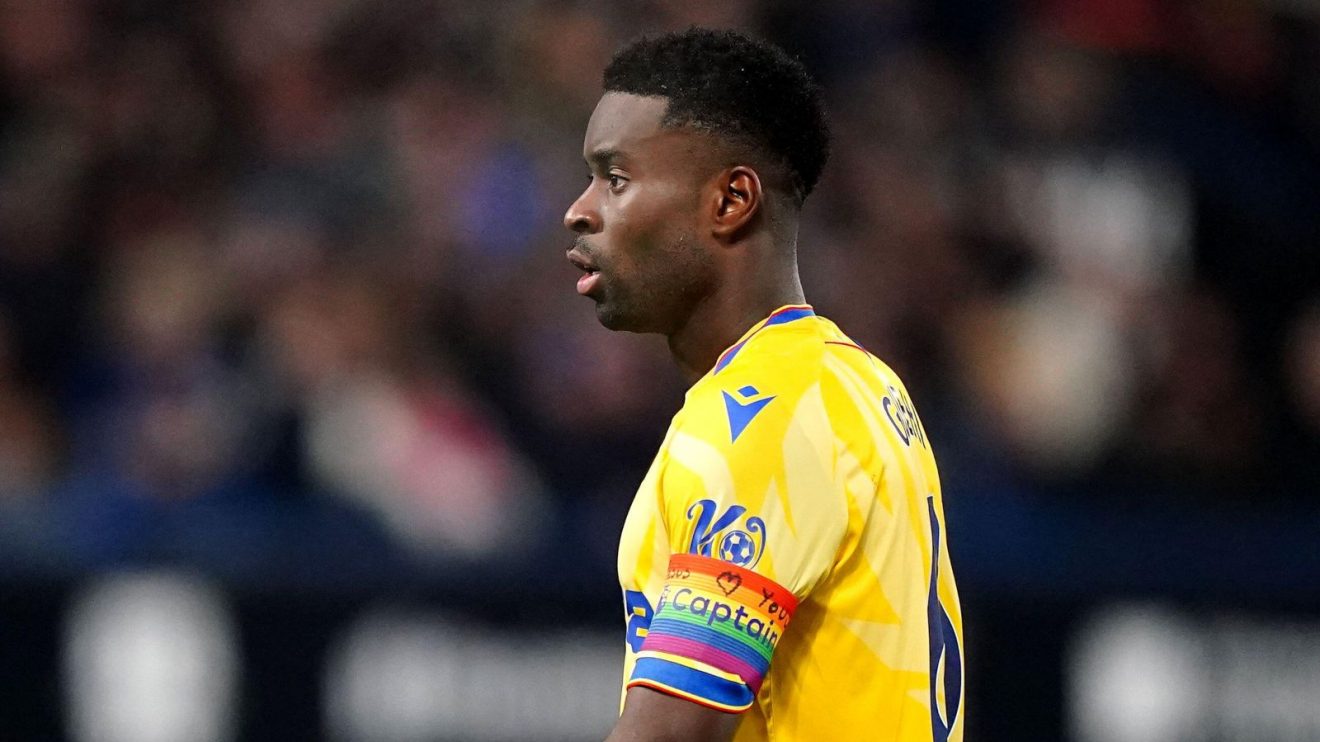 Crystal Palace captain Marc Guehi wrote a message on his rainbow armband