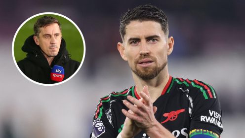 Neville reveals ‘controversial opinion’ about Arsenal midfielder Jorginho in Man Utd win