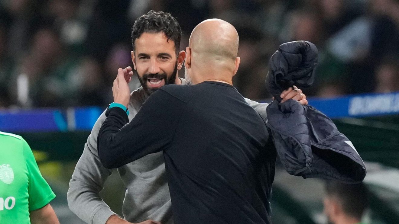 Man Utd head coach Ruben Amorim and Man City boss Pep Guardiola