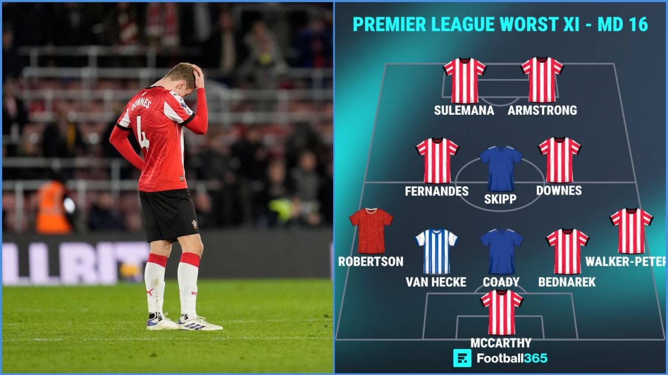 Southampton midfielder Flynn Downes features in the Worst XI of the weekend