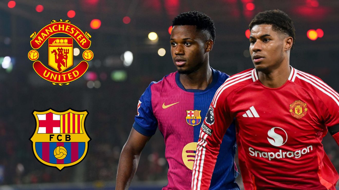 Man Utd forward Marcus Rashford and Ansu Fati