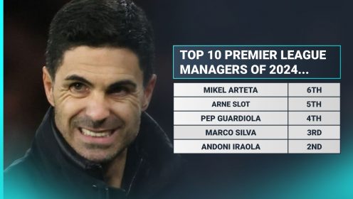 Slot 5) and Arteta 6) in top 10 Premier League managers of 2024