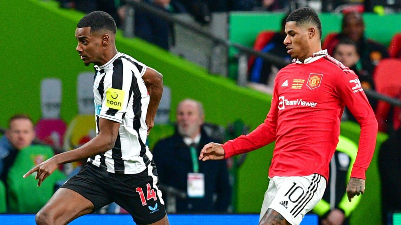 Newcastle striker Alexander Isak and Manchester United forward Marcus Rashford