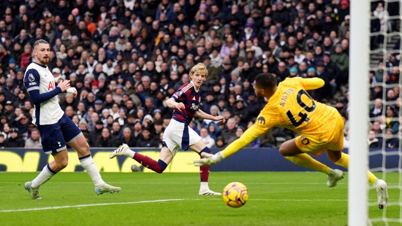 Tottenham v Newcastle: Anthony Gordon scores a goal