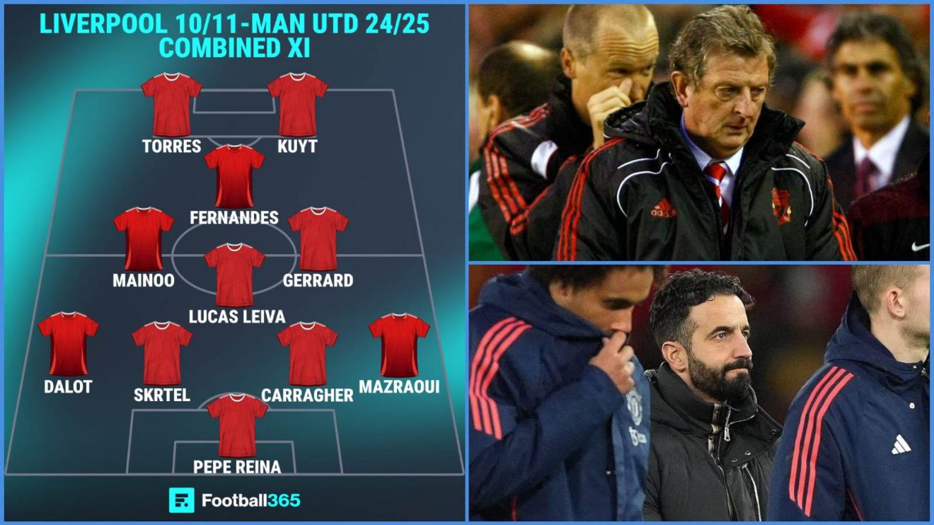 2010/11 Liverpool - 2024/25 Man Utd combined XI, Roy Hodgson and Ruben Amorim