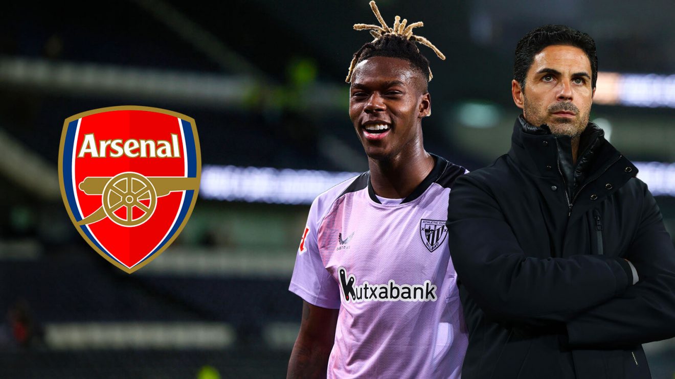 Arsenal transfer target Nico Williams and Mikel Arteta