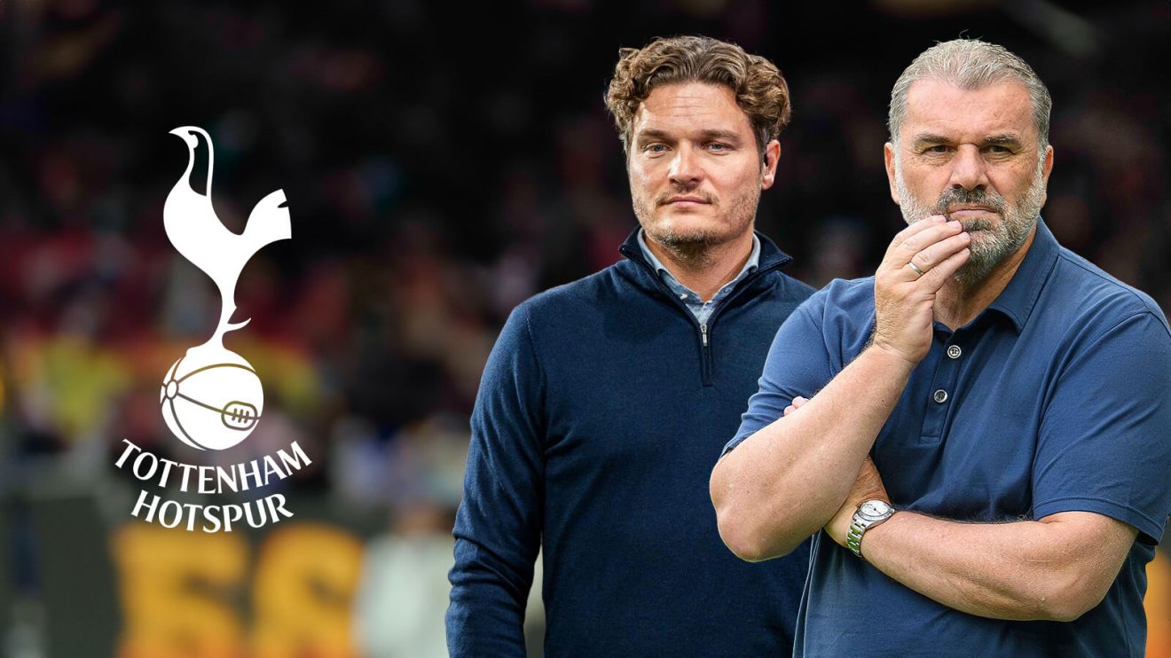 Postecoglou and Terzic with the Tottenham badge