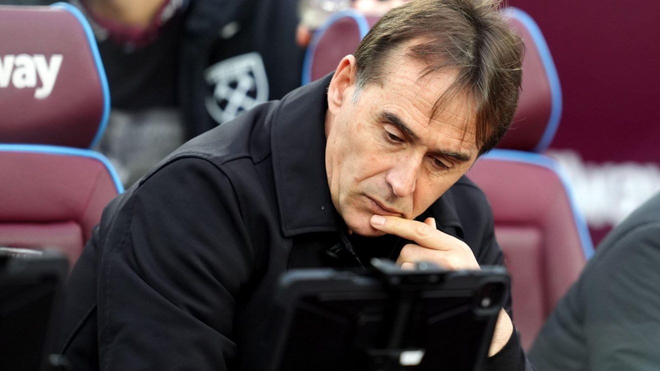 West Ham head coach Julen Lopetegui during a match