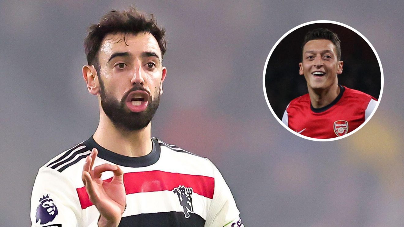 Bruno Fernandes and Mesut Ozil