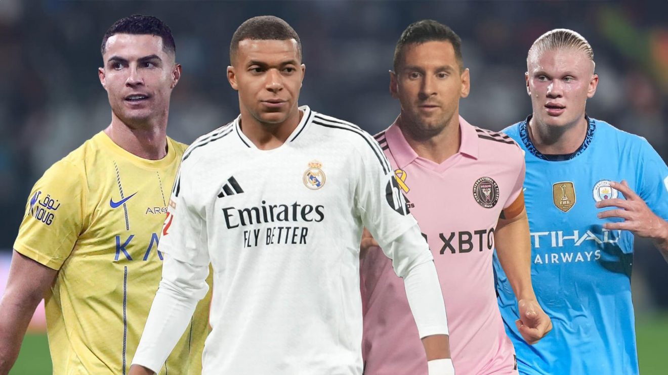 Cristiano Ronaldo, Kylian Mbappe, Lionel Messi and Erling Haaland