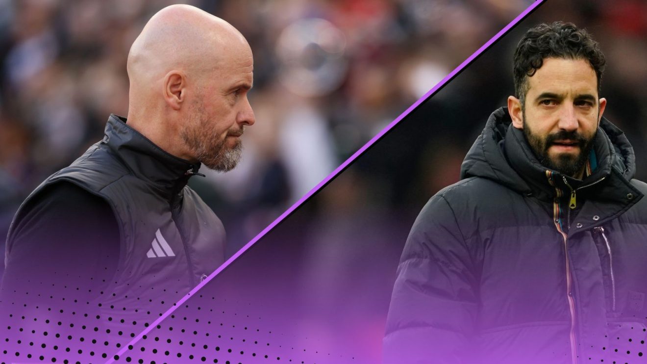Former Manchester United manager Erik Ten Hag and current boss Ruben Amorim
