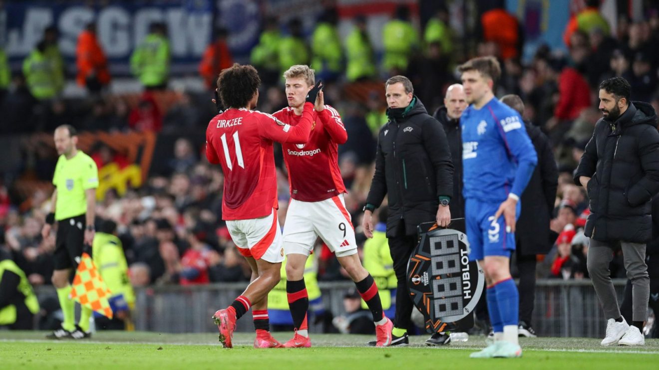 Man Utd strikers Joshua Zirkzee and Rasmus Hojlund