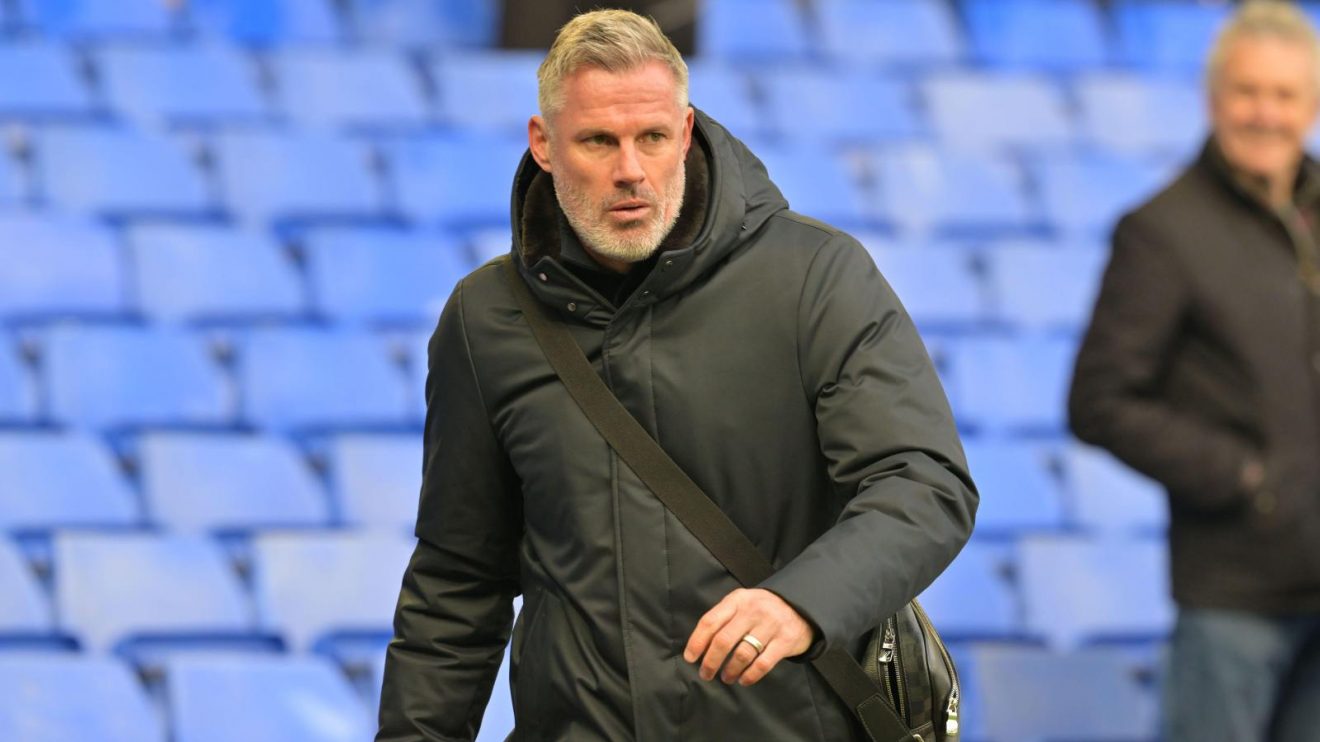 Liverpool legend Jamie Carragher arrives for a match