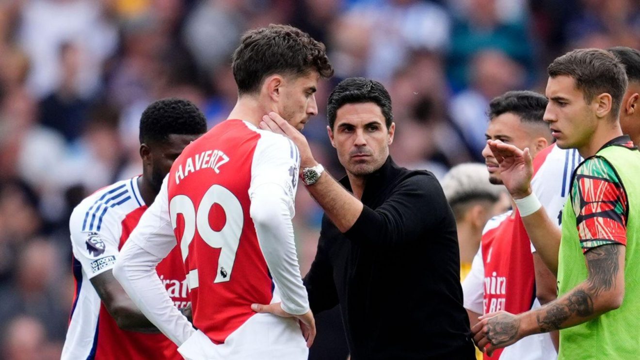 Arsenal duo Kai Havertz and Mikel Arteta